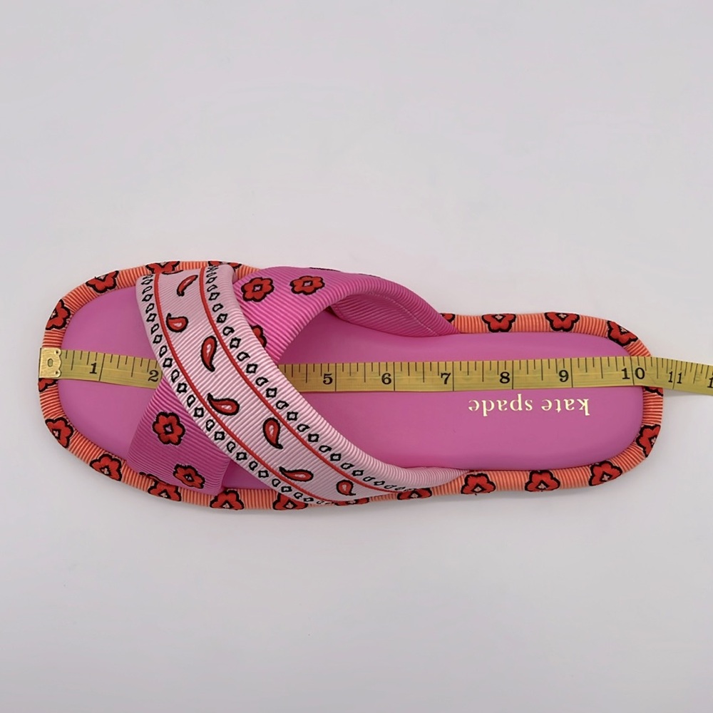 Kate Spade New York Rio Bandana Patchwork Slides Persimmon - Picture 9 of 16